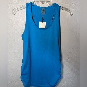 Calia Carrie Underwood Blue Racerback Tank Top XS NWT Ruched Athletic